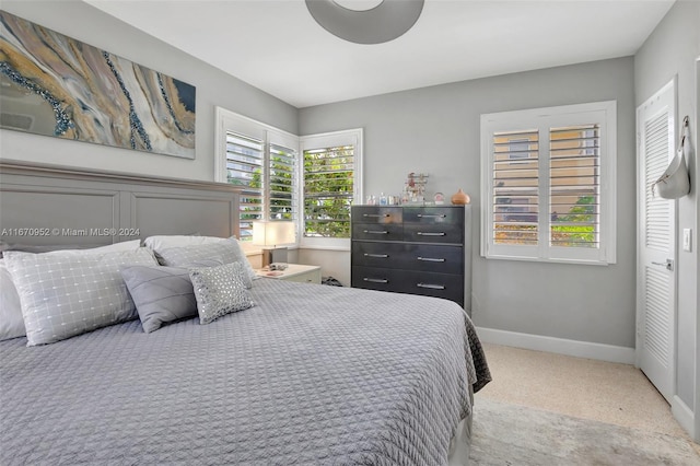 bedroom with carpet floors