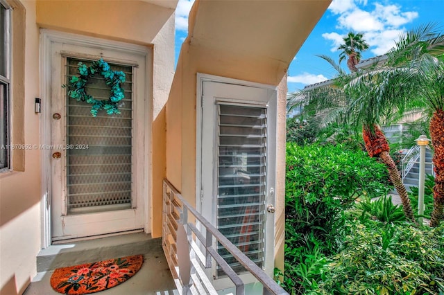 view of doorway to property