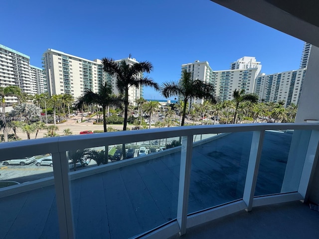 balcony with a city view