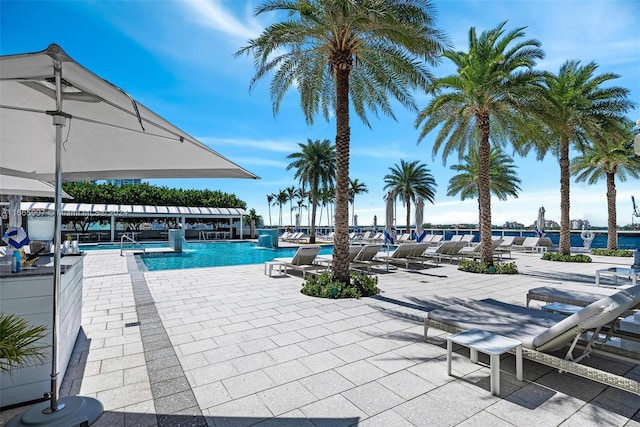 view of pool with a patio area