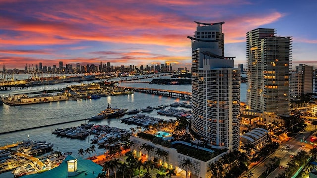 view of city featuring a water view