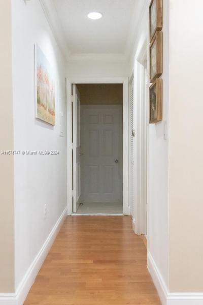 hall featuring light wood-type flooring