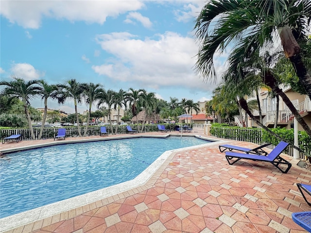 view of pool featuring a patio area