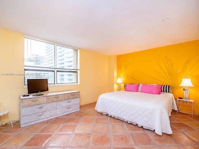 view of tiled bedroom