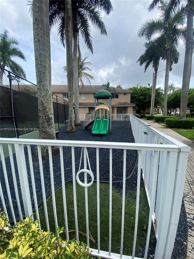 exterior space featuring a playground