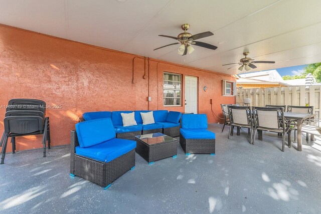 view of patio featuring an outdoor hangout area