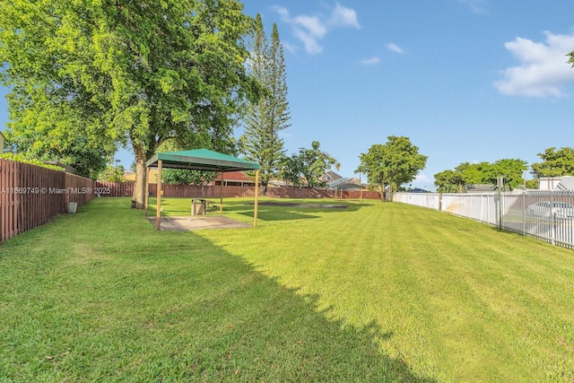 view of yard featuring a gazebo