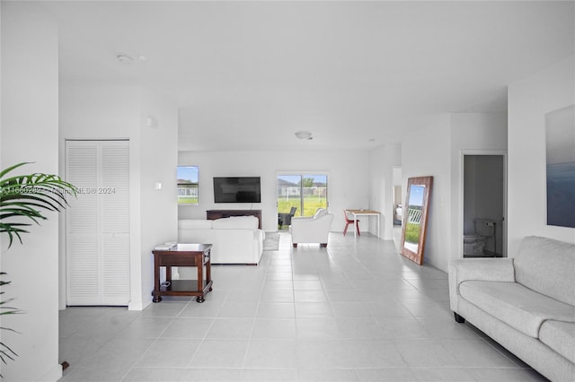 view of tiled living room