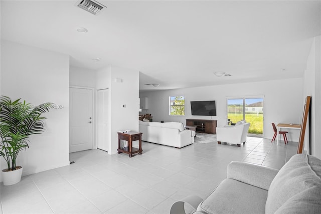 view of tiled living room