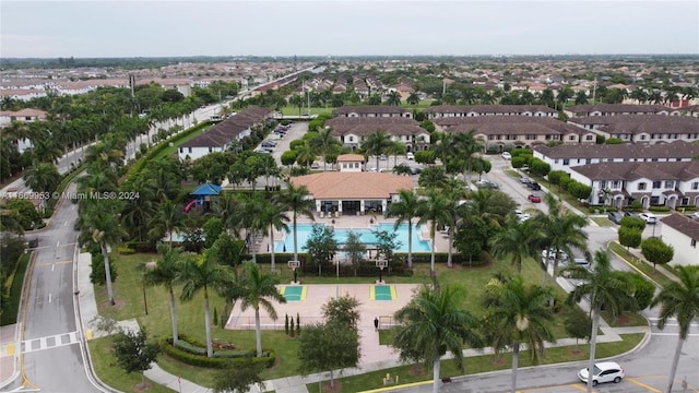 bird's eye view with a residential view