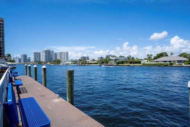 exterior space with a boat dock