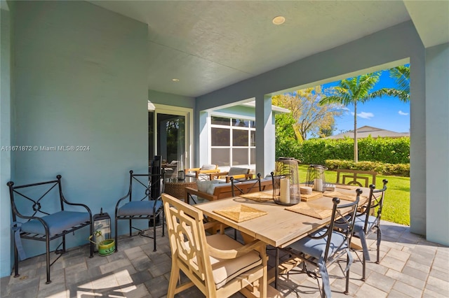 view of patio featuring an outdoor hangout area