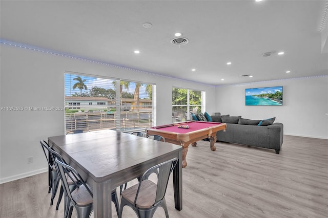 2827 Arthur St, Hollywood, FL 33020 - rec room with pool table, light wood-style floors, and recessed lighting