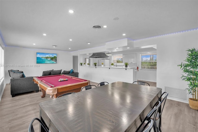 2827 Arthur St, Hollywood, FL 33020 - rec room featuring recessed lighting, light wood-style floors, and pool table