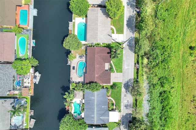 2827 Arthur St, Hollywood, FL 33020 - aerial overview of property's location with a pool and a large body of water