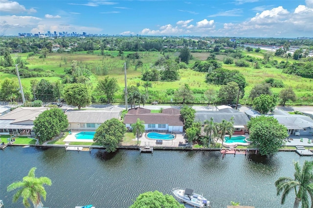 2827 Arthur St, Hollywood, FL 33020 - drone / aerial view of a pool and a tree filled landscape