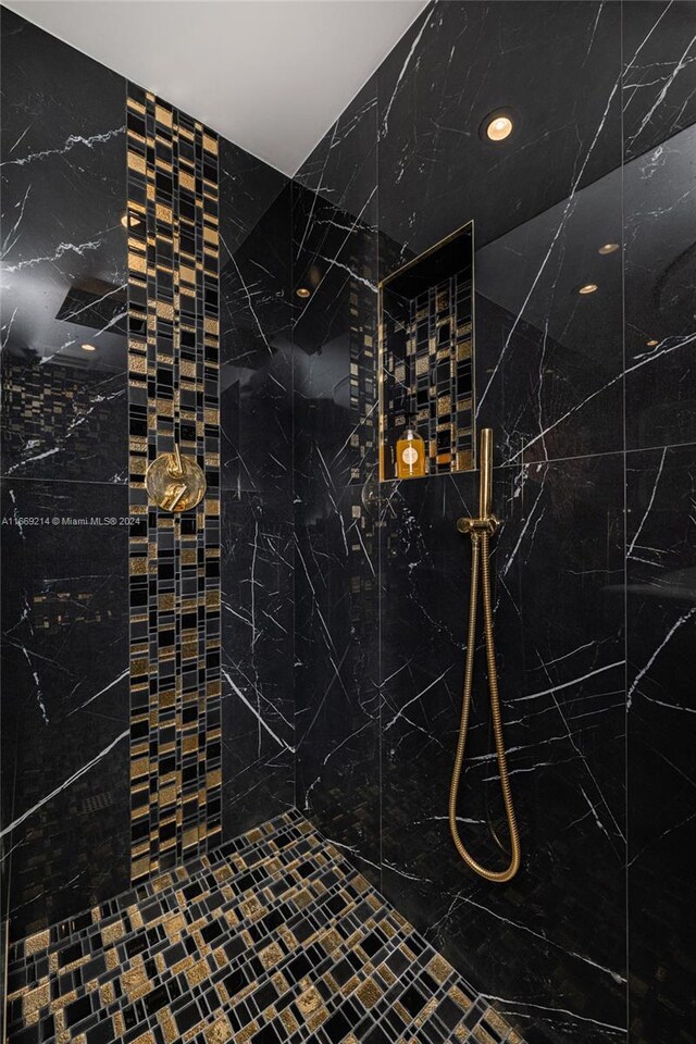 17121 Collins Ave Unit 1103, Sunny Isles Beach, FL 33160 - bathroom featuring tiled shower and recessed lighting