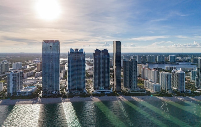 city view with a water view