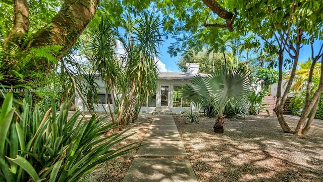 view of front facade featuring french doors