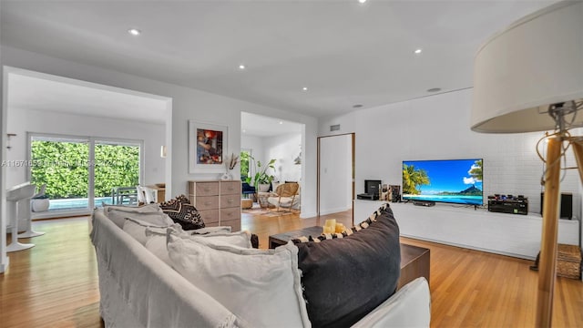 living room featuring light hardwood / wood-style floors