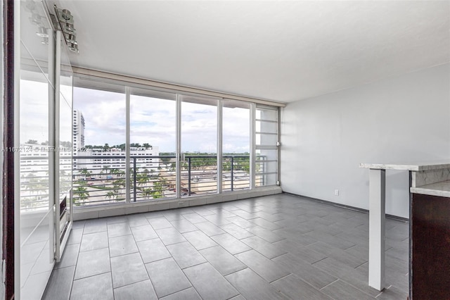 empty room featuring floor to ceiling windows and a wealth of natural light