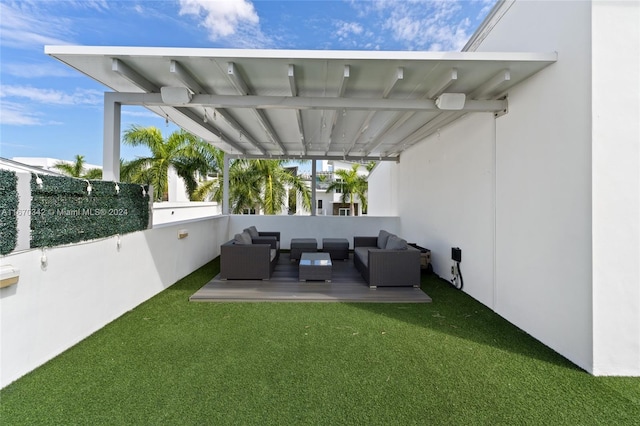 exterior space with outdoor lounge area