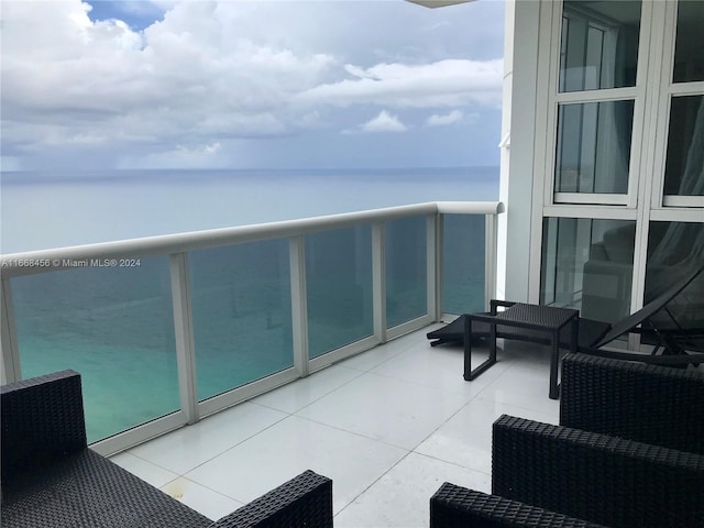 balcony with a water view