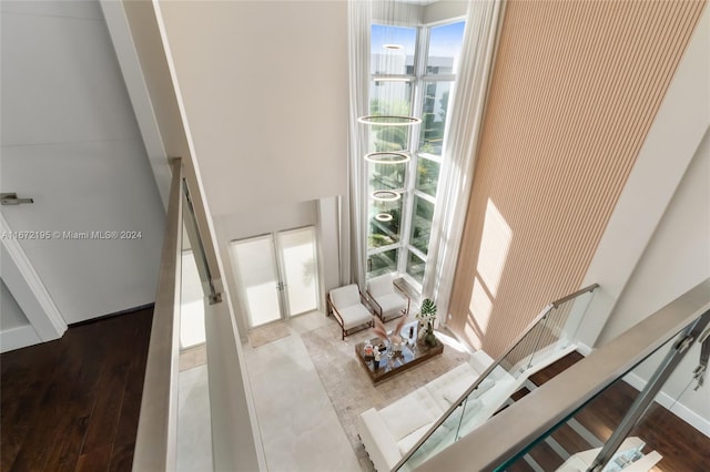 interior space with hardwood / wood-style flooring and a wealth of natural light