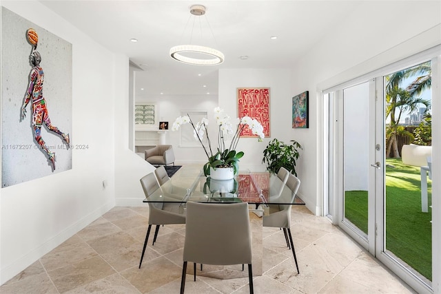 dining room with french doors