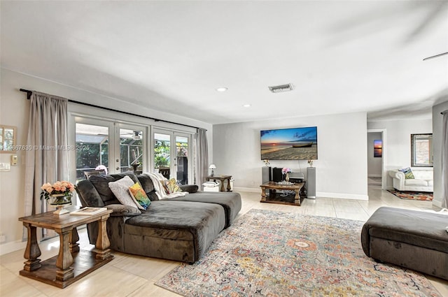 view of tiled living room