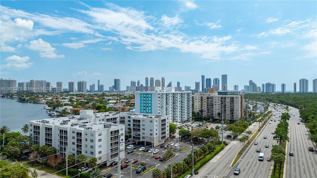 city view with a water view