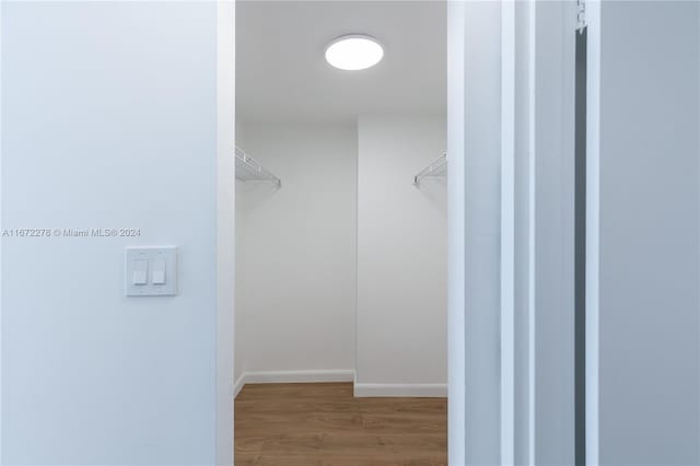 spacious closet with wood-type flooring