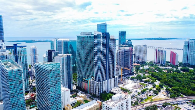 view of city with a water view