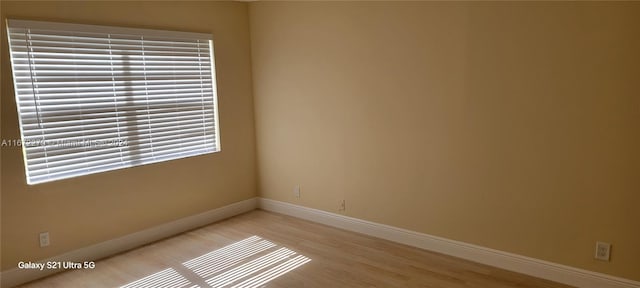 empty room featuring light wood-type flooring