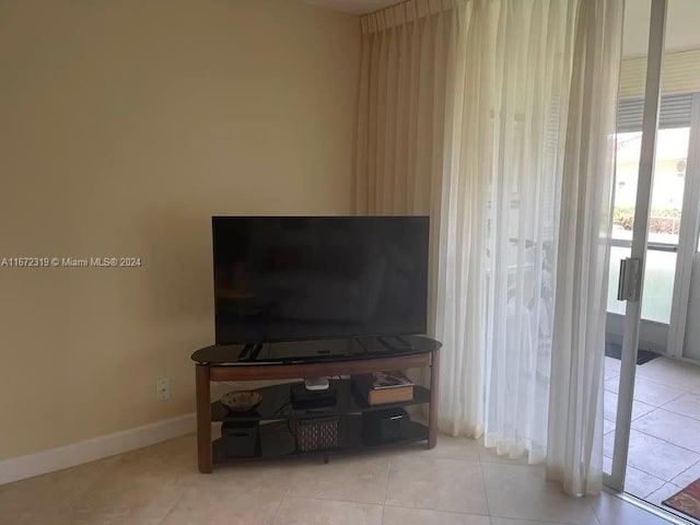 view of tiled living room