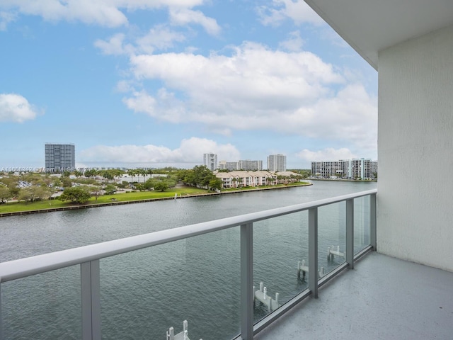 balcony with a water view