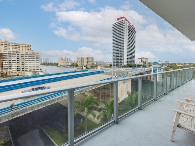 balcony with a water view