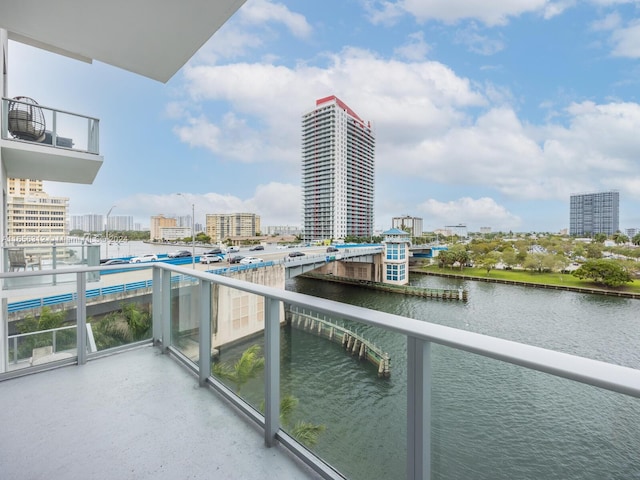 balcony with a water view