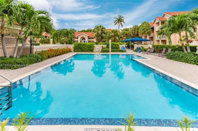 view of pool featuring a patio area