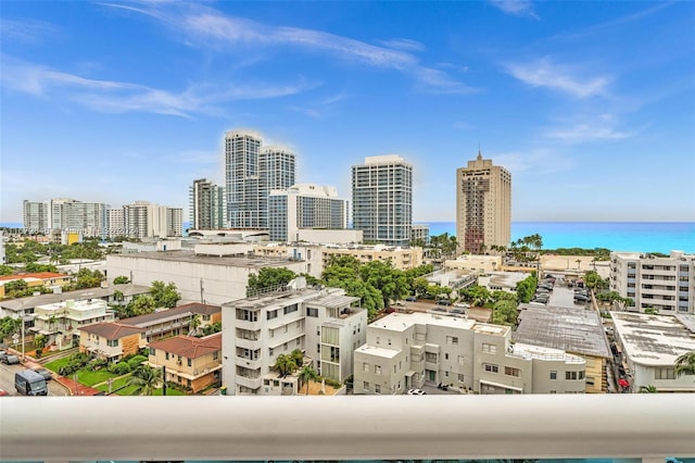 view of city with a water view