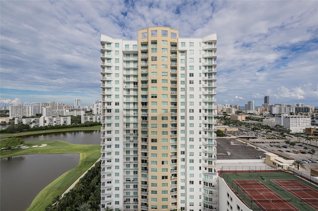 1745 E Hallandale Beach Blvd Unit 1804W, Hallandale Beach, FL 33009 - view of building exterior with a view of city and a water view