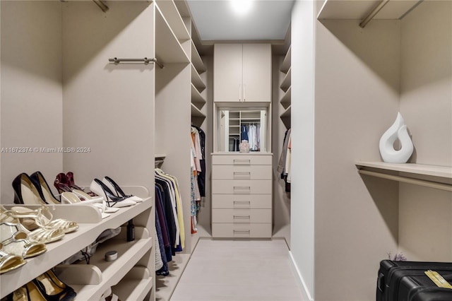 view of walk in closet