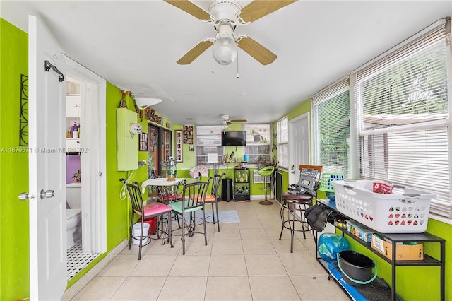 view of patio / terrace featuring ceiling fan