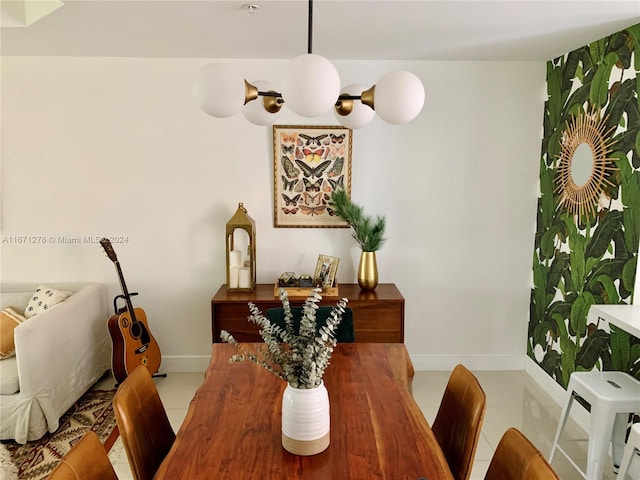 dining room with tile patterned flooring