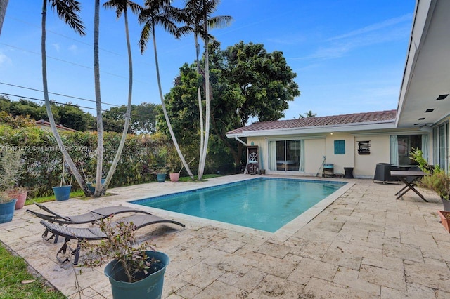 view of pool featuring a patio area