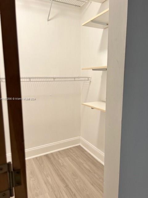 walk in closet featuring hardwood / wood-style floors