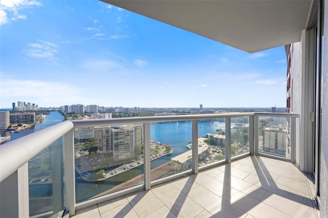 balcony with a water view