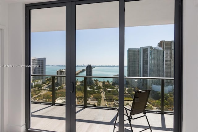 balcony with a water view