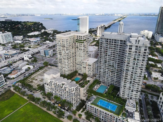 121 NE 34th St Unit 2806A, Miami, FL 33137 - bird's eye view featuring a city view and a water view