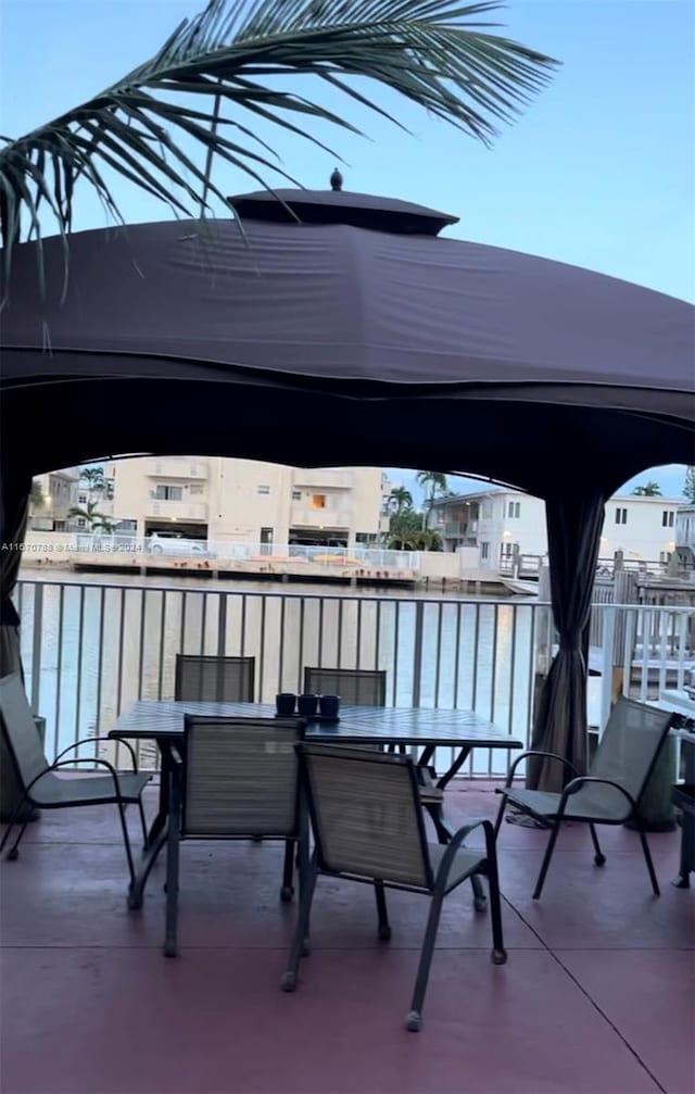 view of patio featuring a gazebo